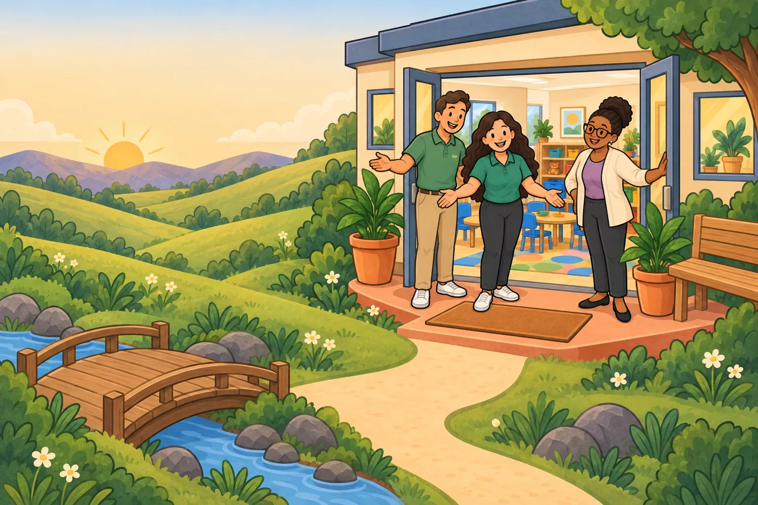 The BH Field team welcoming a new RBT at the practice door