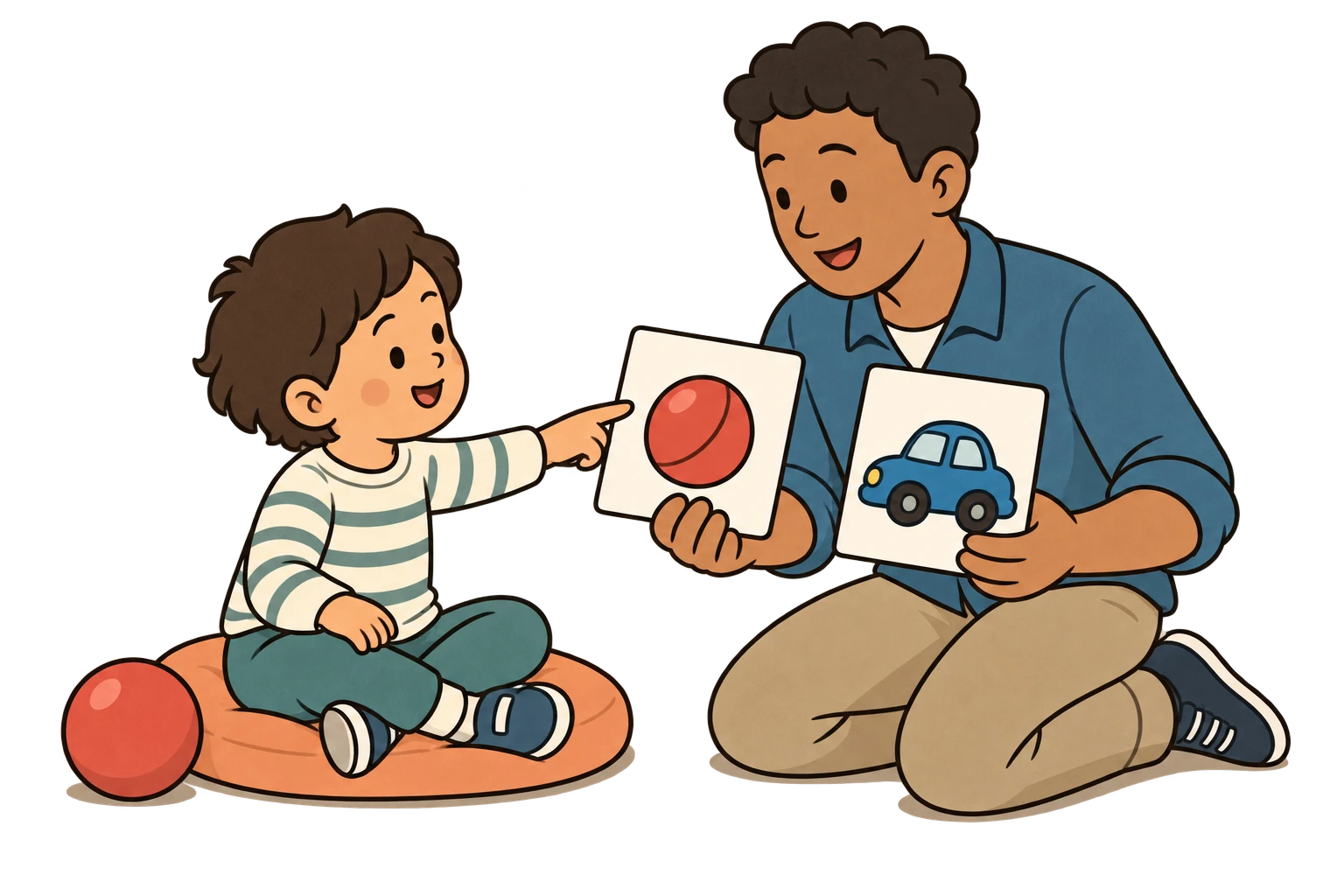A technician and a fictional learner practice a teaching interaction together.